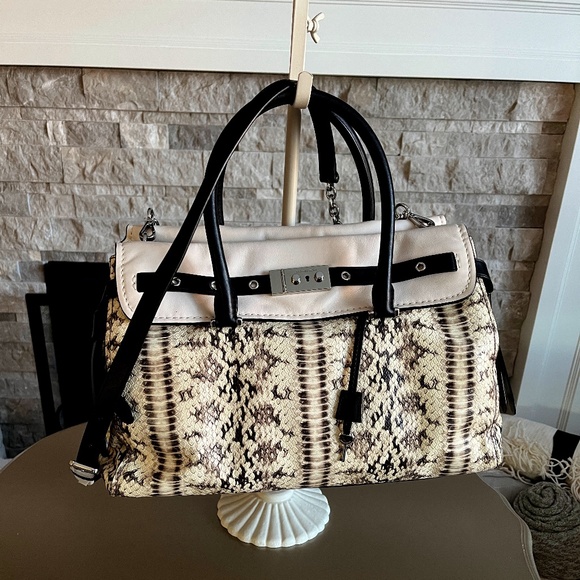 Michael Kors Leather Chain Key Lock Crossbody Satchel - Picture 1 of 10